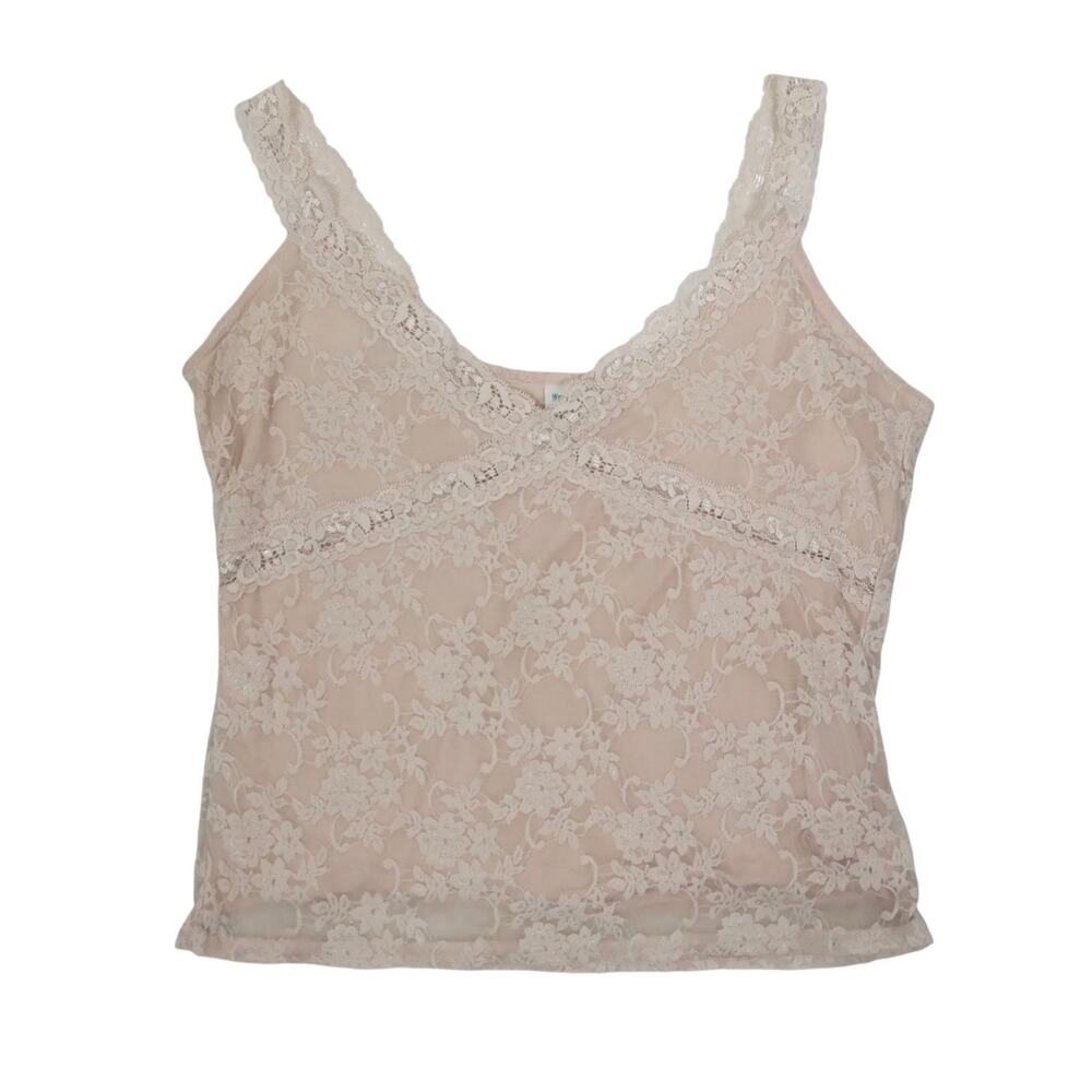 Vintage Y2K Weathervane Light Pink Lace Cami Tank Top M
